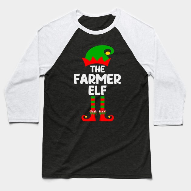 Farmer Elf Matching Family Group Christmas Party Pajama Baseball T-Shirt by DragonTees